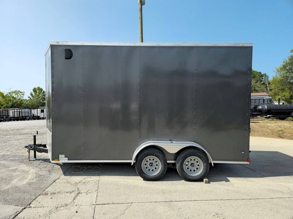 7' x 14' Charcoal Gray Enclosed Trailer 8ft Interior - Image 7