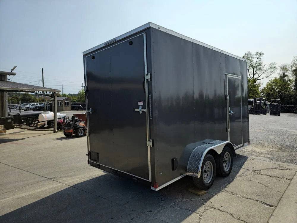 7' x 14' Charcoal Gray Enclosed Trailer 8ft Interior - Image 8