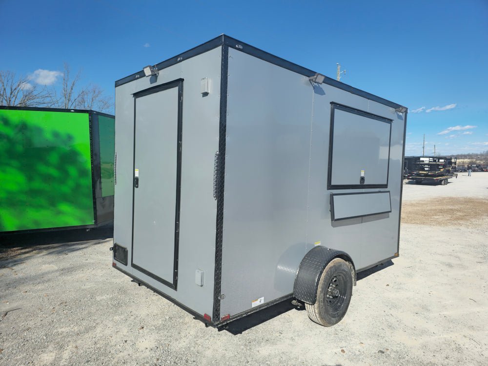 7' X 12' Silver Flat Front Custom Concession Trailer Food Event Catering - Image 8