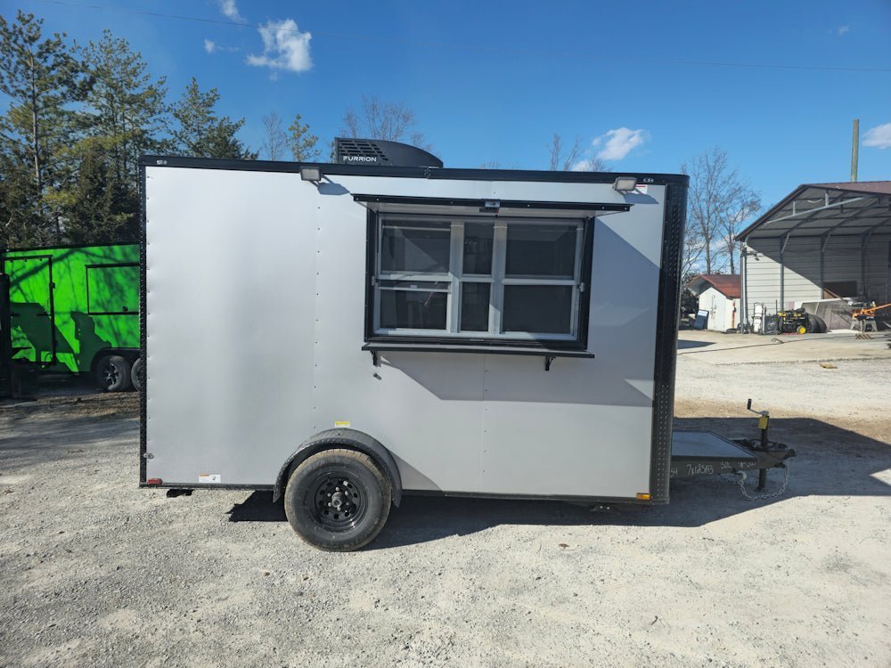 7' X 12' Silver Flat Front Custom Concession Trailer Food Event Catering - Image 12