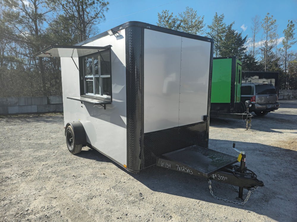 7' X 12' Silver Flat Front Custom Concession Trailer Food Event Catering - Image 13