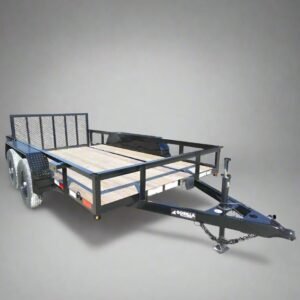 6'4" x 12 Double Axle Utility Trailer Powder Coated Dovetail (2) 3500lb Axles