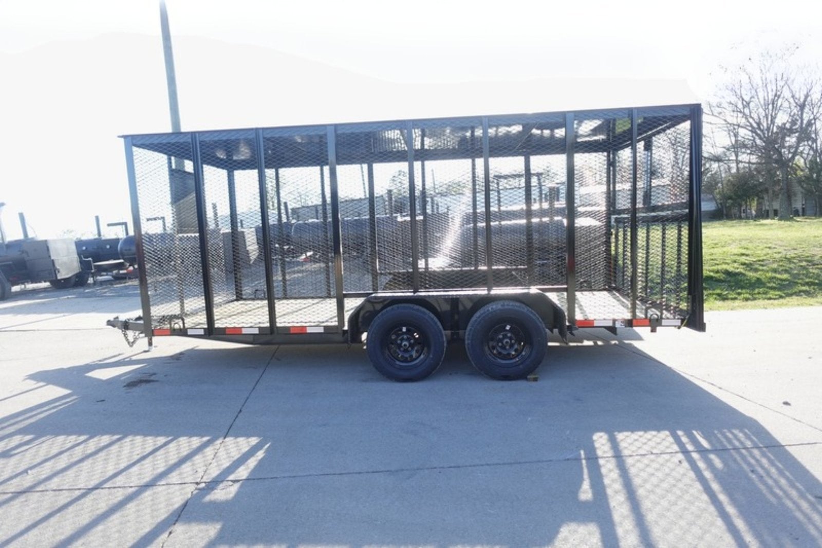 6.4x16 Straight Deck Utility Trailer 6ft Mesh Sides with Metal Roof (2) 3,500lb Axles - Image 6