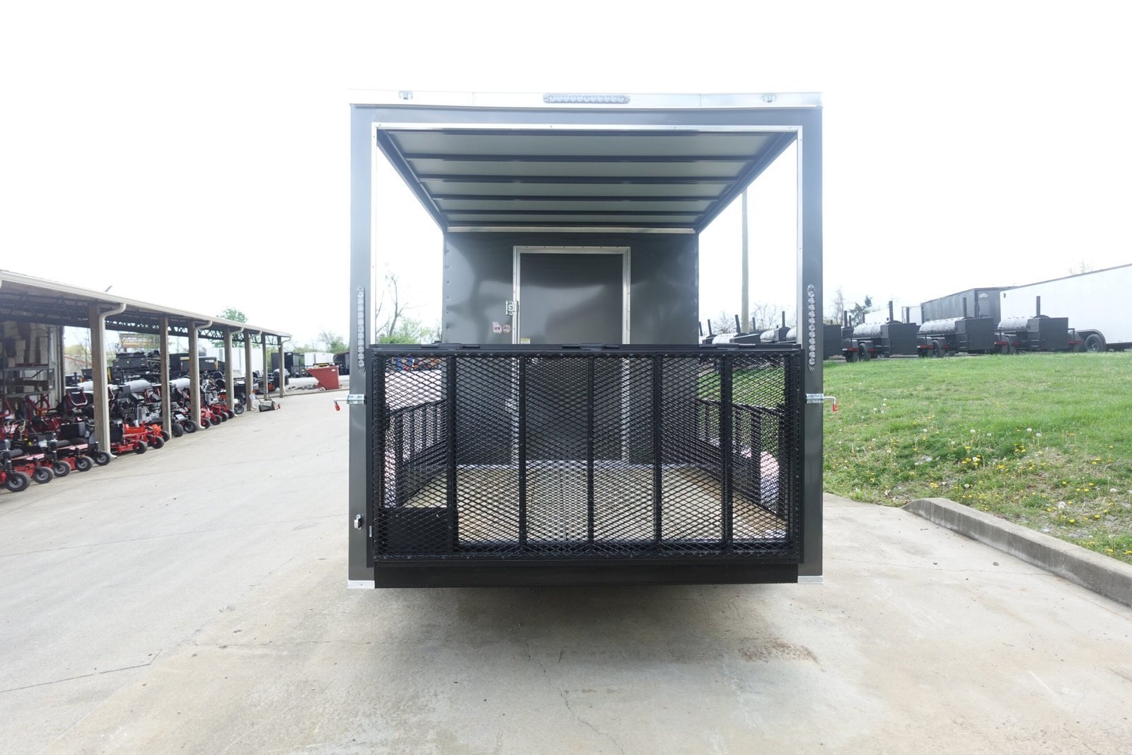 7x16 Charcoal V Nose Hybrid Enclosed Trailer (2) 5200lb Axles with Brakes - Image 4