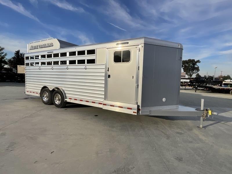 NEW 2024 Elite Trailers 5 Horse Stock Combo BP Horse Trailer - Image 2