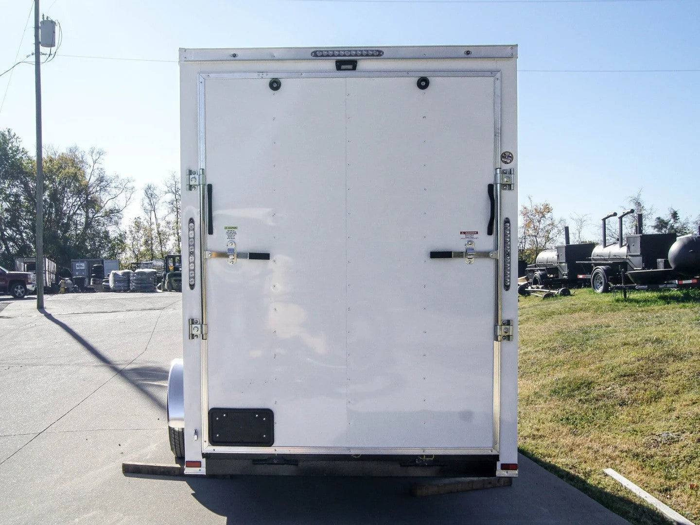 6x14 White Slant Top V-Nose Enclosed Trailer 3,500lb Axle - Image 4