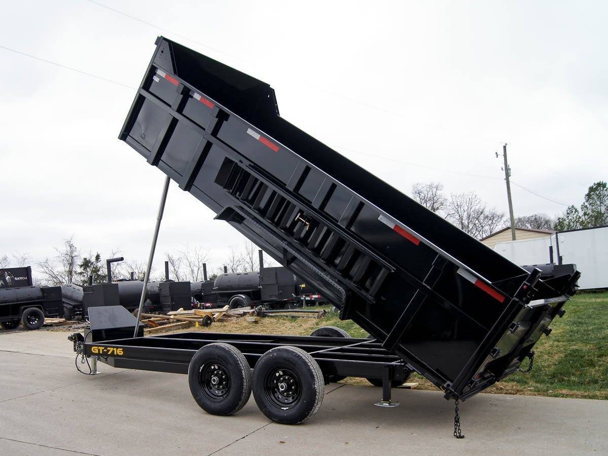 7x16 Telescopic Dump Trailer with 3ft Sides (2) 7K Axles GVWR 14k - Image 2