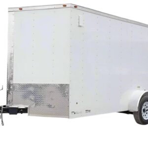 7x12 V-Nose Enclosed Trailer 3,500lb Axle With Ramp and Brakes