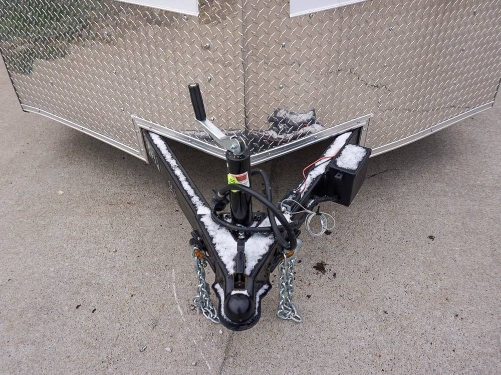 7x16 White V-Nose Enclosed Trailer Lawn Mower Cargo Trailer Storage - Image 16