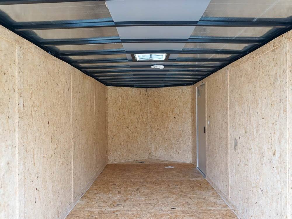 7x16 White V-Nose Enclosed Trailer Lawn Mower Cargo Trailer Storage - Image 19