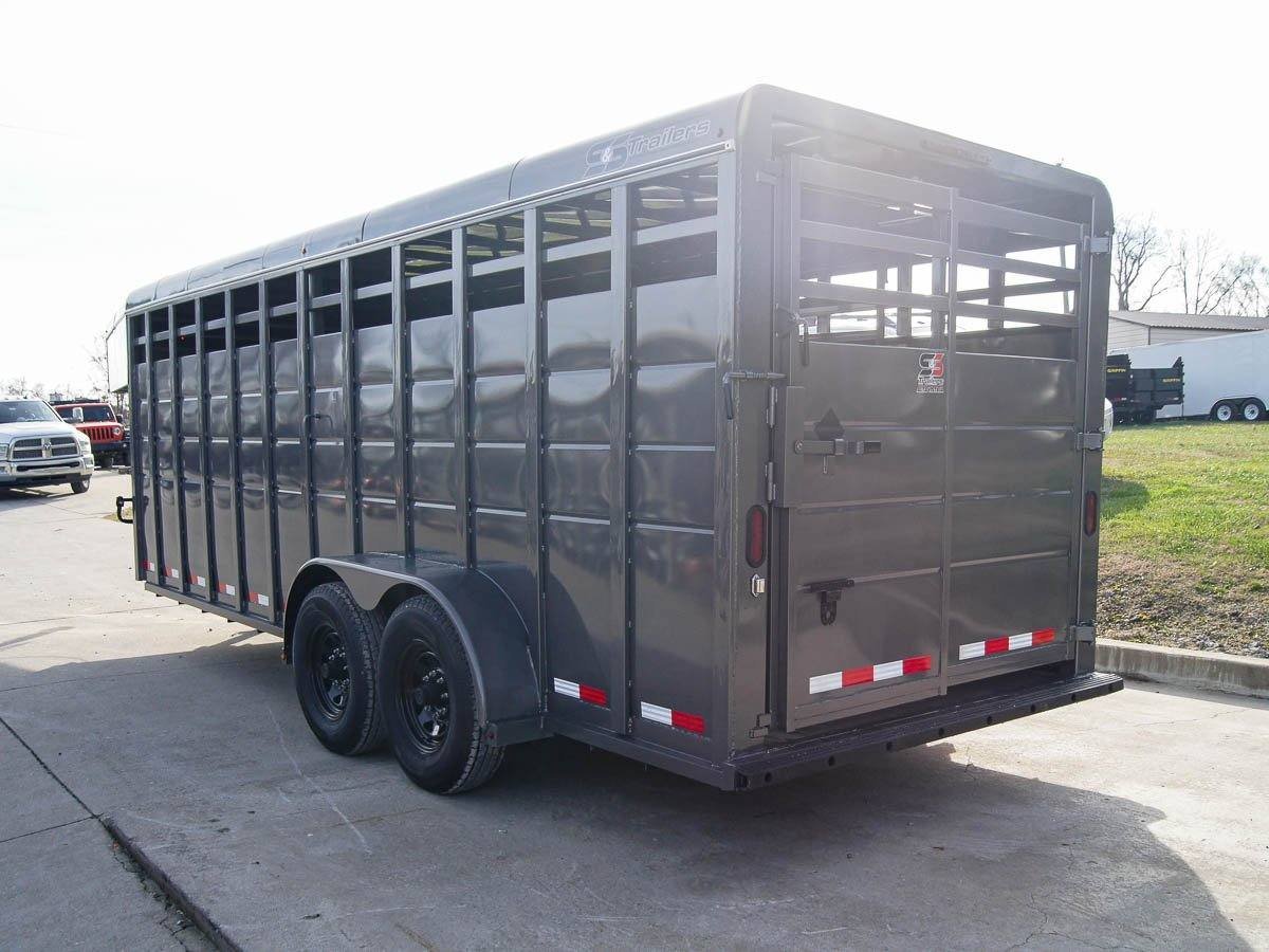 20ft Charcoal Gooseneck Livestock Cattle Trailer - Image 9