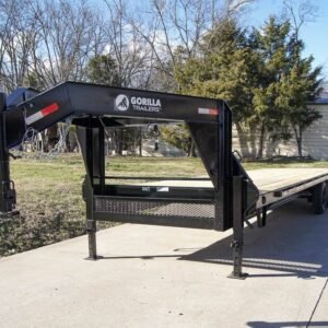 8.5x30 IBeam Gooseneck Straight Deckover Trailer (2) 7K Axles Slide Ramps