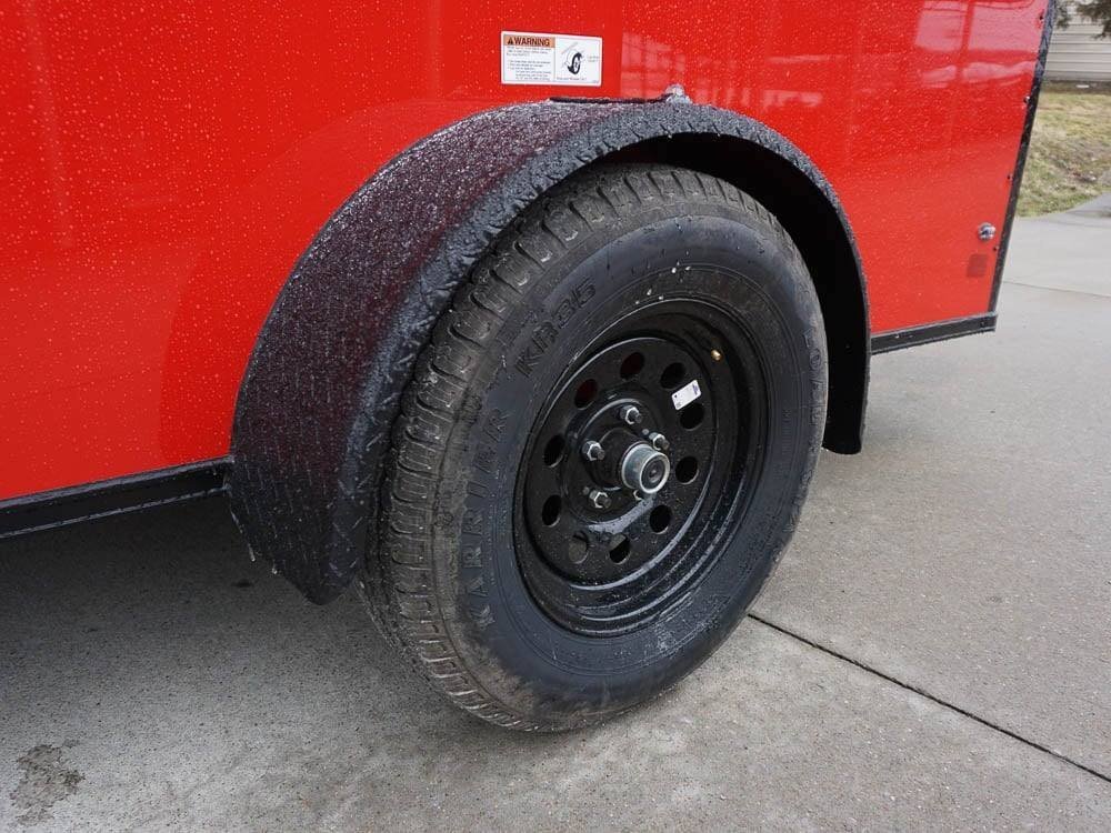 6x12 Enclosed Trailer Red V-Nose Blackout Package 3,500lb Axle Storage - Image 8