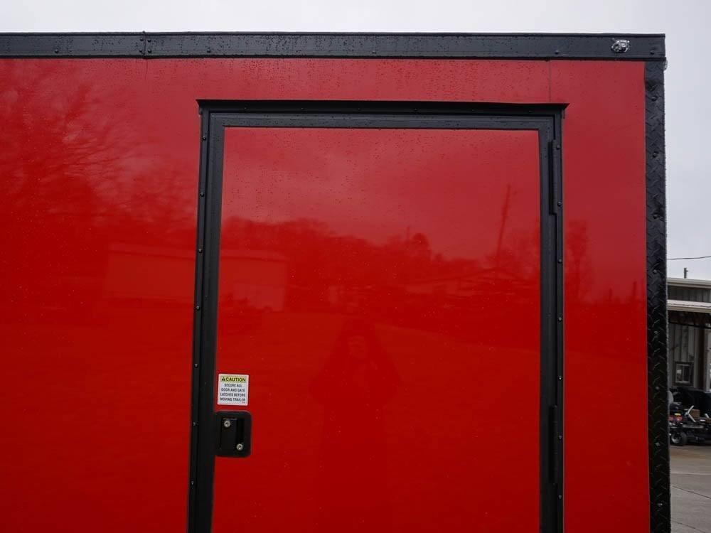 6x12 Enclosed Trailer Red V-Nose Blackout Package 3,500lb Axle Storage - Image 11