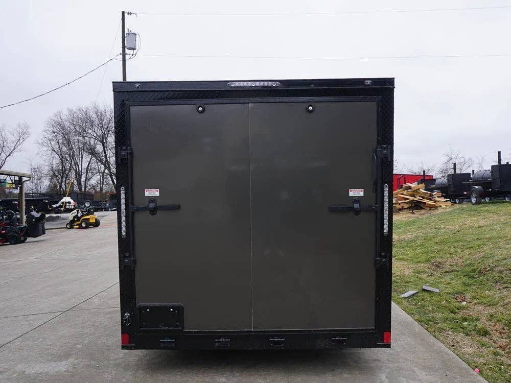 7x12 Enclosed Trailer Charcoal V-Nose Blackout Package 3,500lb Axle Storage - Image 6