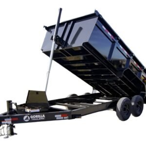 7x14 Gorilla Telescopic IBeam Dump Trailer with 3ft Sides (2) 7K Axles