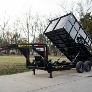 7x14 Gooseneck Hydraulic Dump Trailer with 4ft Side (2) 7K Axles