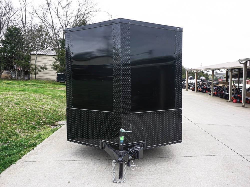 7x12 Enclosed Trailer Black V-Nose Blackout Package 3,500lb Axle Storage - Image 2