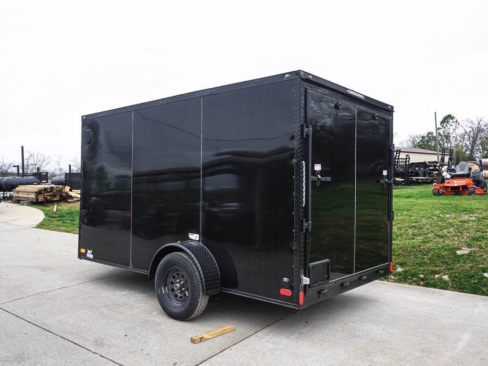 7x12 Enclosed Trailer Black V-Nose Blackout Package 3,500lb Axle Storage - Image 6