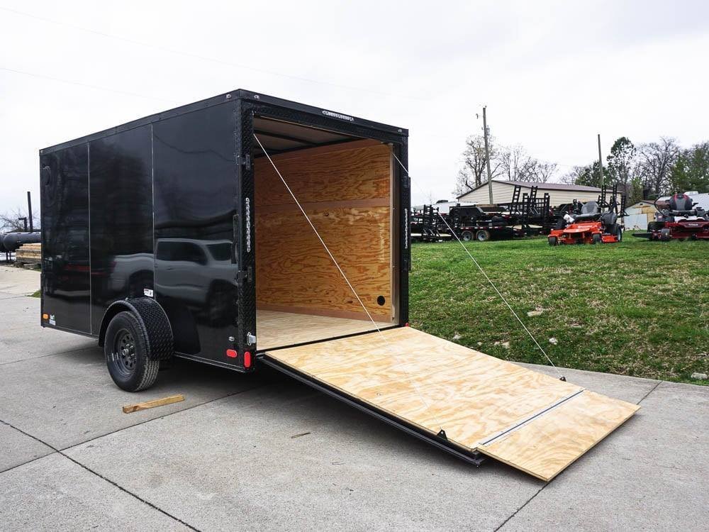 7x12 Enclosed Trailer Black V-Nose Blackout Package 3,500lb Axle Storage - Image 9