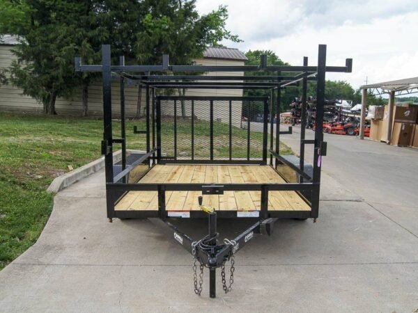 7×12 Straight Deck Utility Trailer (2) 3500lb Axle with 4ft Ladder ...