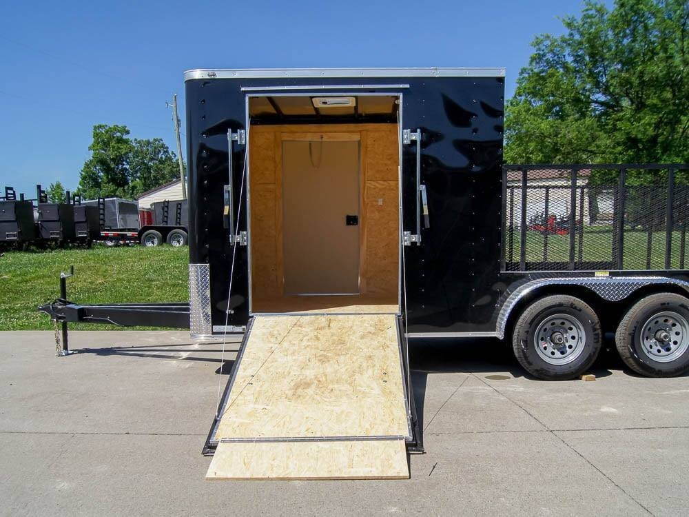 7x18 Hybrid Flat-Nose Enclosed Trailer with 4ft Mesh Deck Storage - Image 10