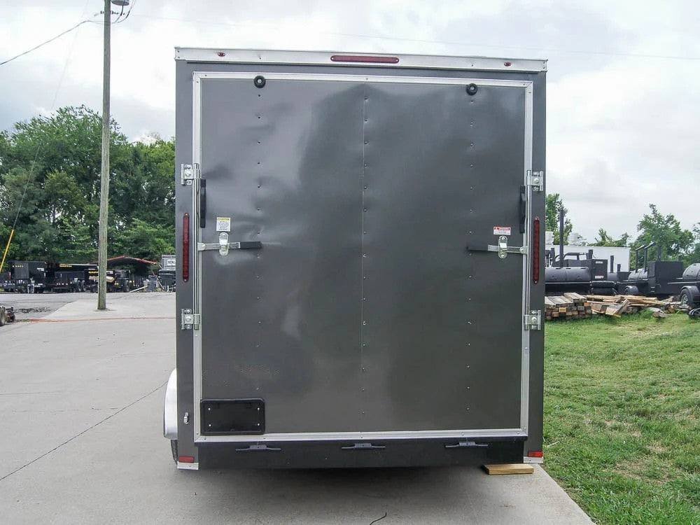 7x12 Charcoal V-Nose Custom Enclosed Trailer 3500lb Axle with Brake Storage - Image 5