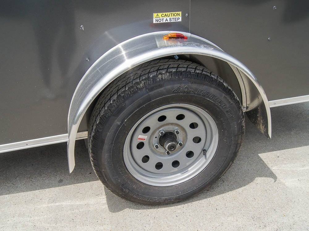 7x12 Charcoal V-Nose Custom Enclosed Trailer 3500lb Axle with Brake Storage - Image 12