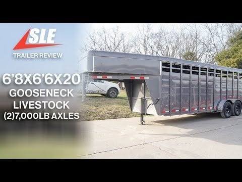 20ft Charcoal Gooseneck Livestock Cattle Trailer - Image 25