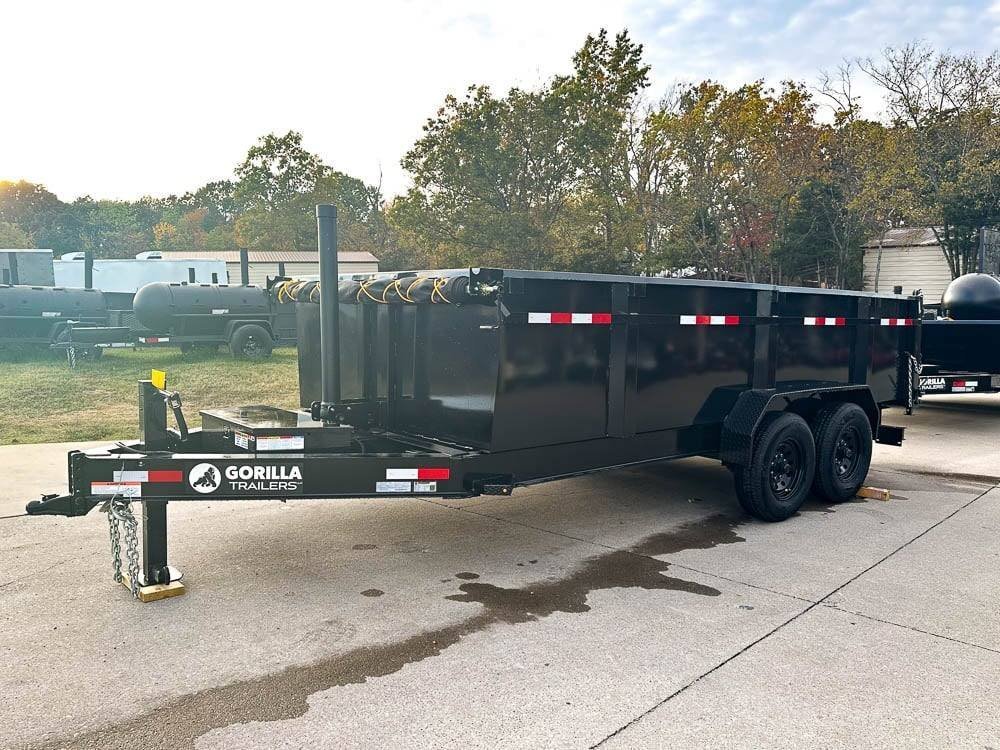 7x16 Gorilla Telescopic IBeam Dump Trailer with 3ft Sides (2) 7K Axles 14k GVWR - Image 3