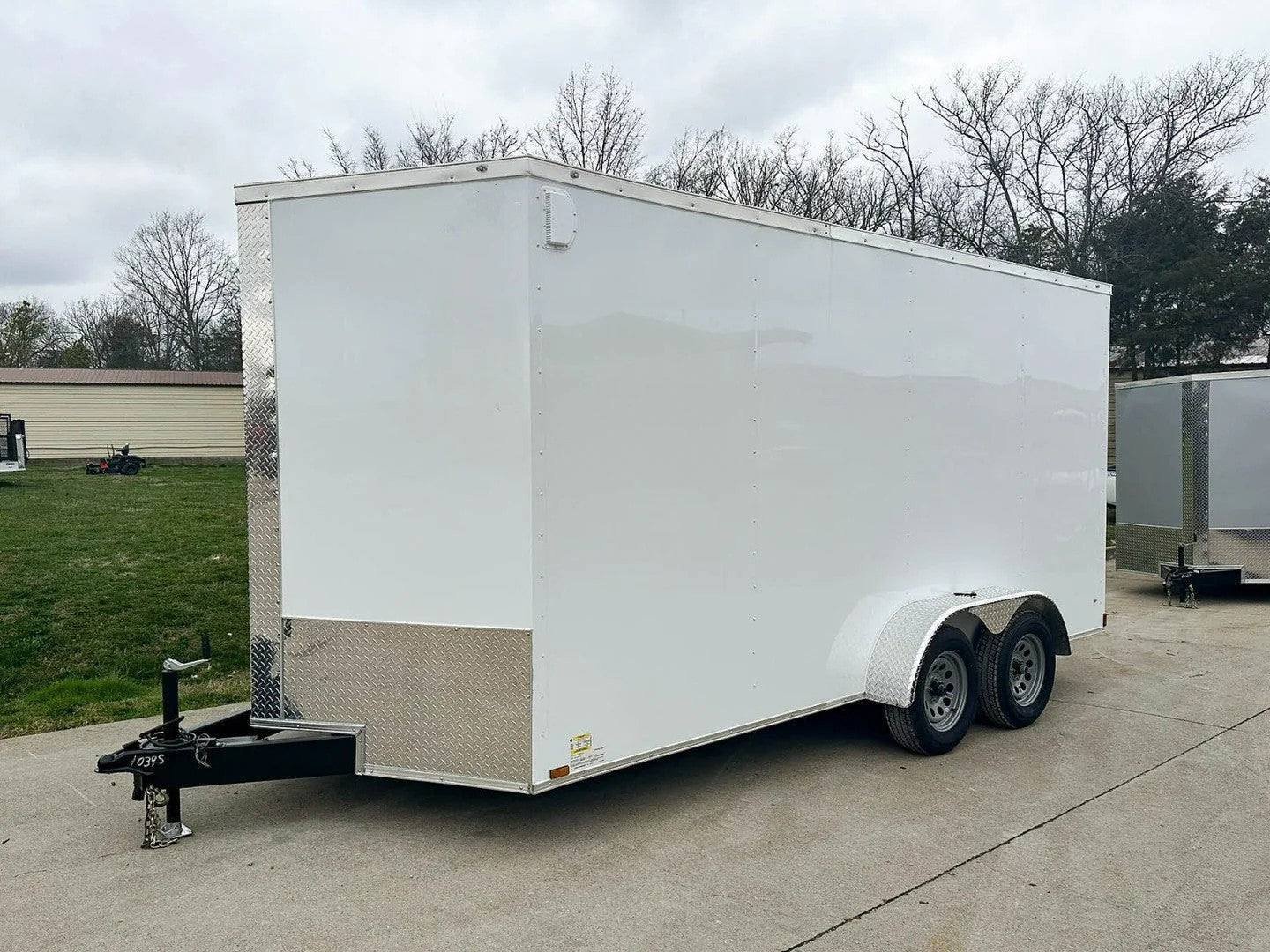 7x16 White V-Nose Enclosed Trailer Lawn Mower Cargo Trailer Storage - Image 6